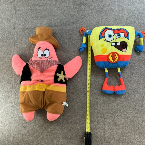 Nanco Spongebob Super Hero Quickster & Patrick Star Deputy Large Plush Toy Pair - Picture 1 of 15